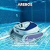 Arebos Automatic Pool Robot | Pool Cleaner for Wall, Floor and Waterline - Up to 100 m³ - APP Controlled - 3 Modes
