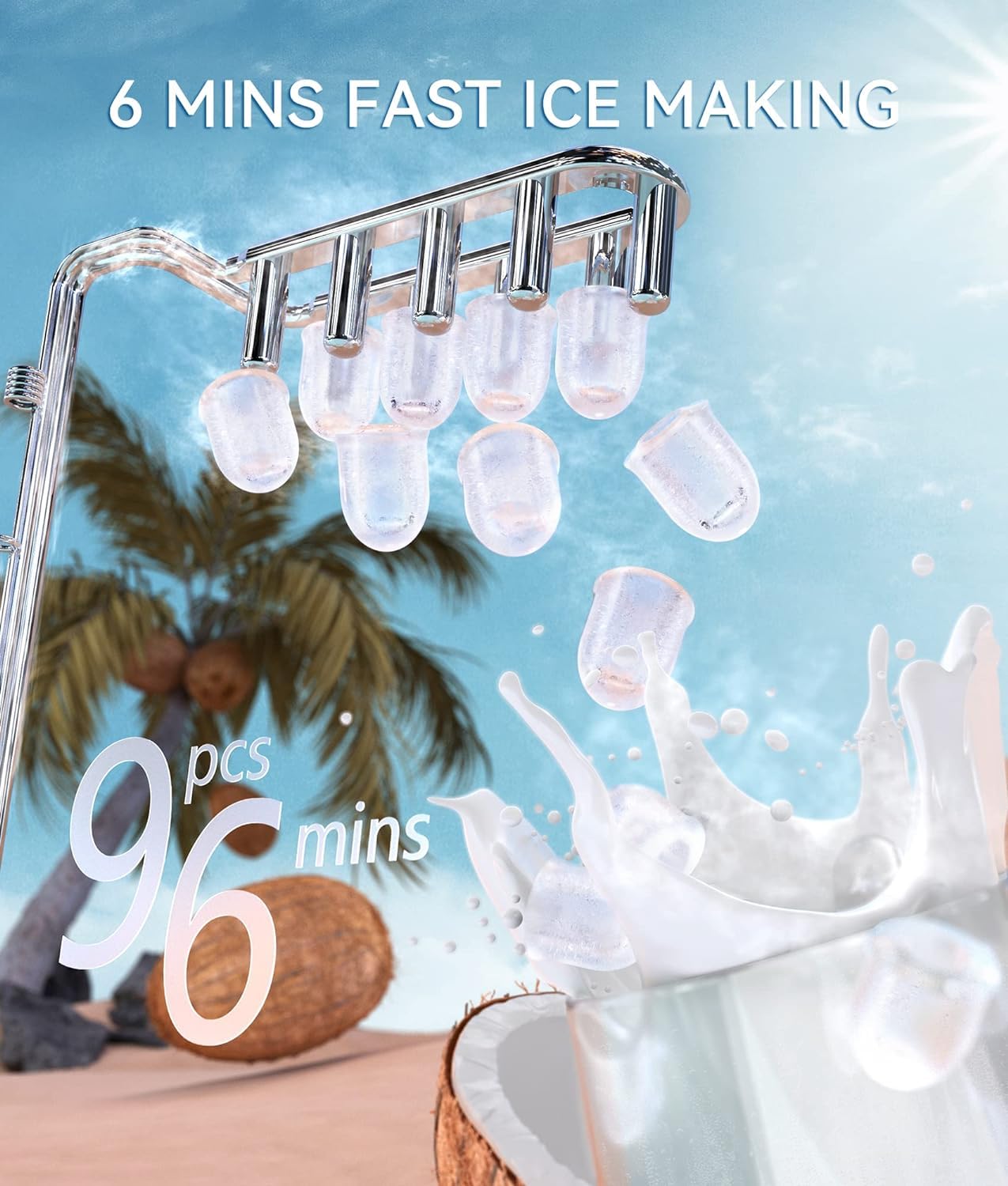 ecozy Portable Ice Maker Countertop9 Cubes Ready in 6 Mins