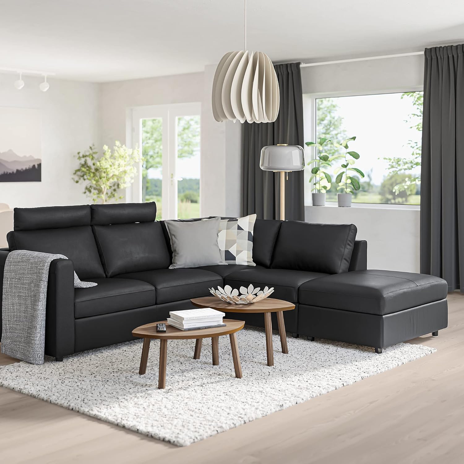 IKEA VIMLE Corner Sofa, 4-seat, with Open end with headrests/Grann/Bomstad Black