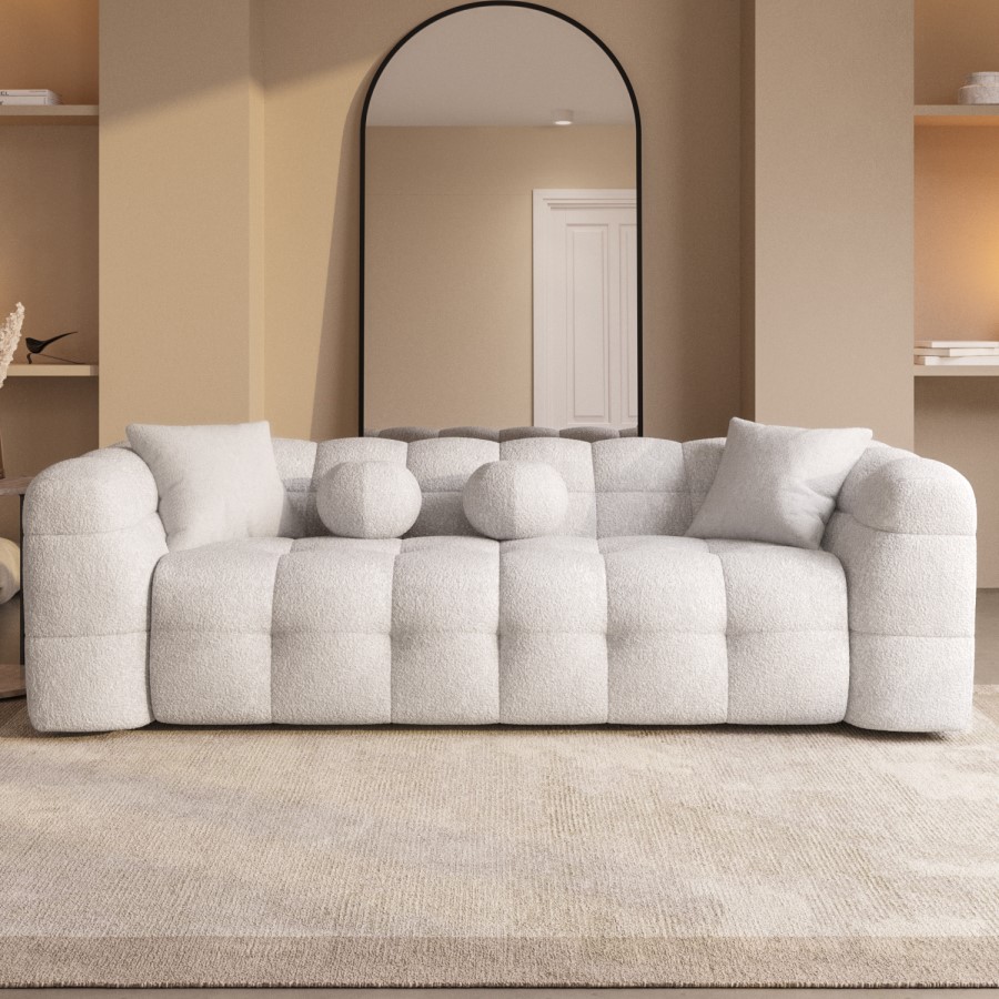 IKEA Cream Boucle 3 Seater Cloud Sofa