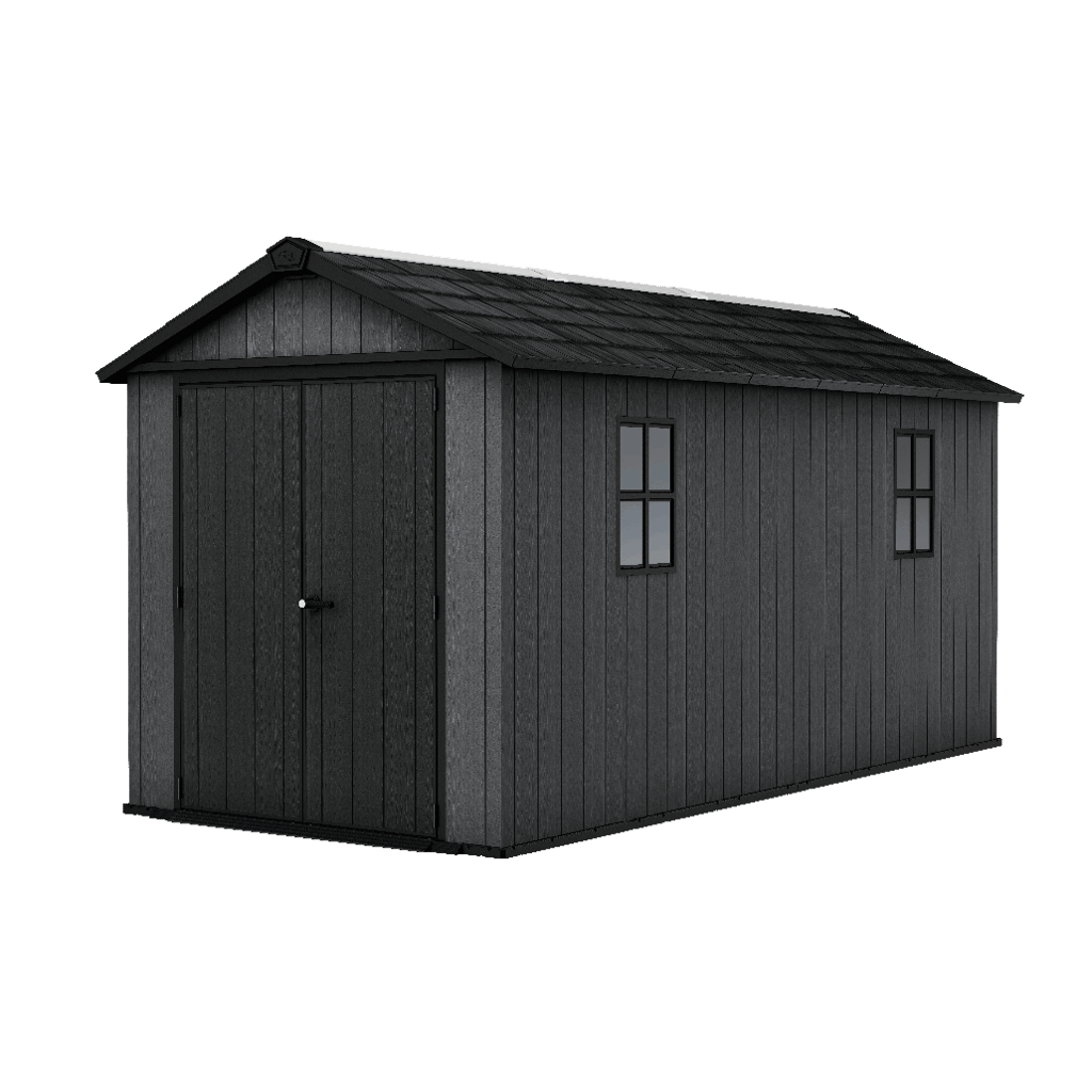 Keter Newton Plus 7.5x15 Storage Shed,Storage shed shelf kit 40 inches included, door-to-door installation