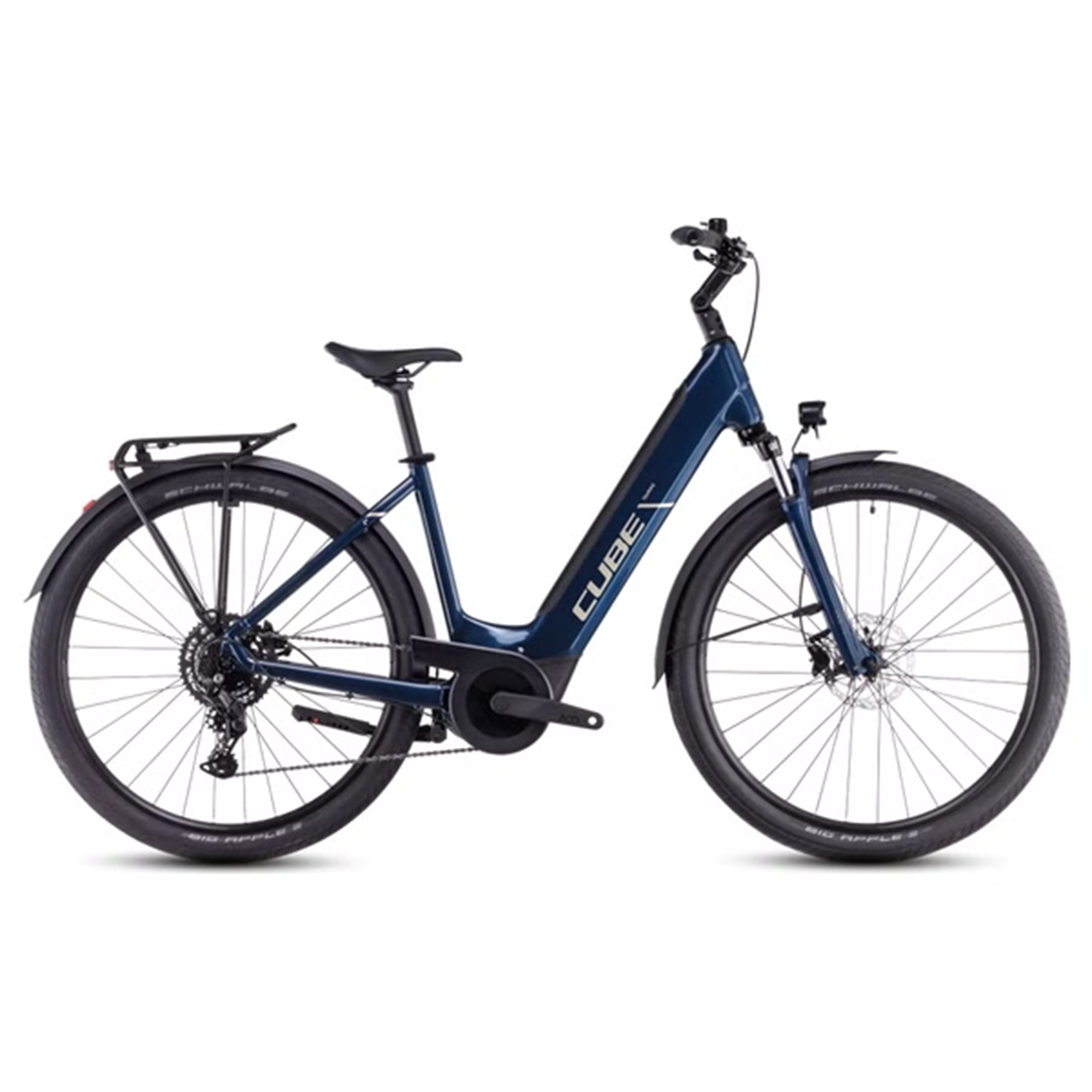 Cube Touring Hybrid One 625 Easy Entry Electric Hybrid Bike Shimano Cues 9S 625 Wh 700 mm Cotton White Grey 2025