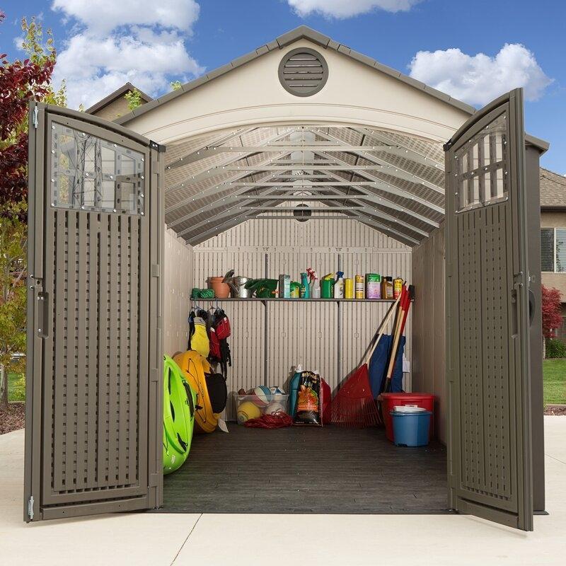 Lifetime 8 ft. W x 20 ft. D Plastic Storage Shed
