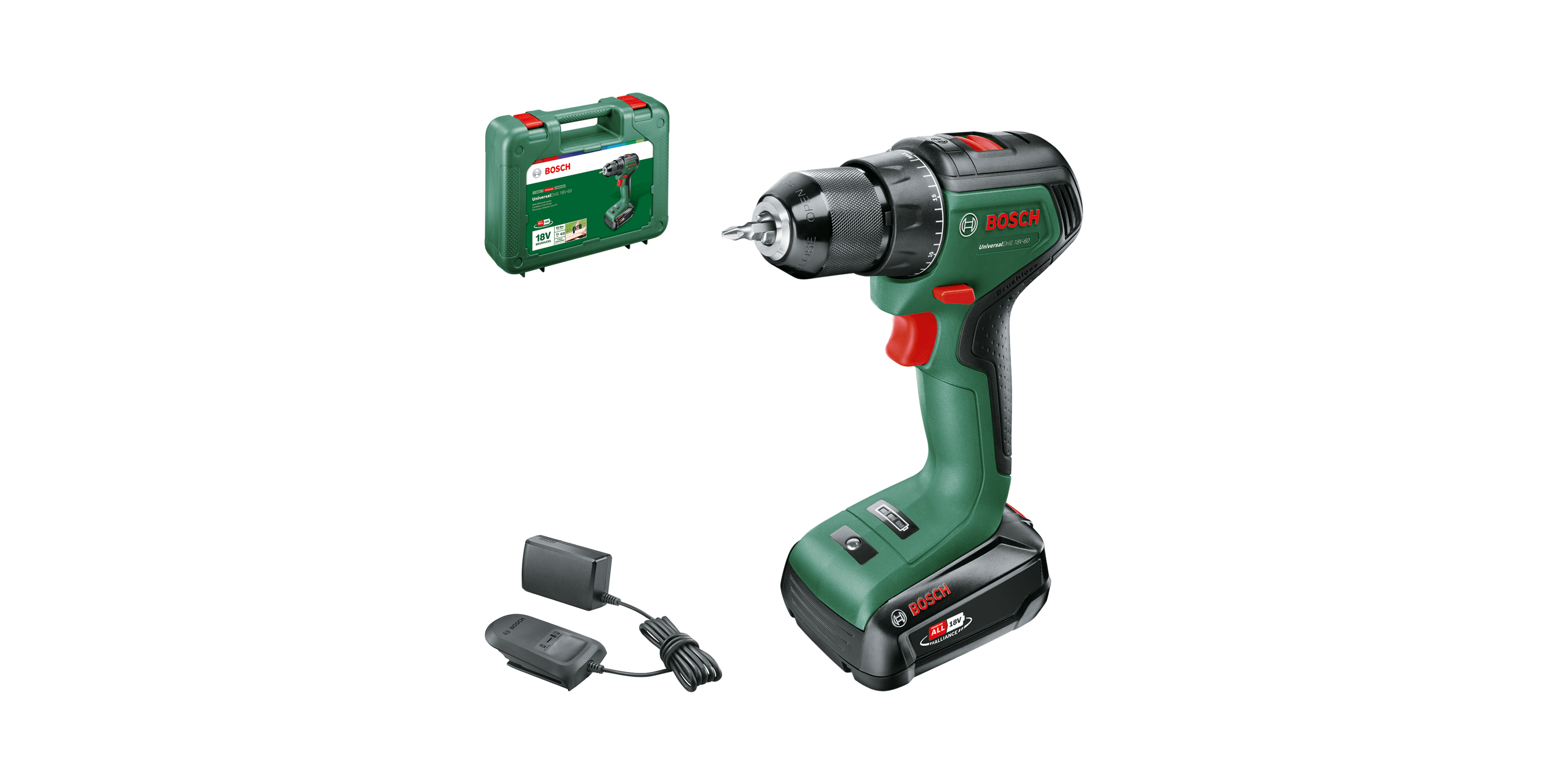UniversalDrill 18V-60 - 1 x 2.5 Ah battery | charger
