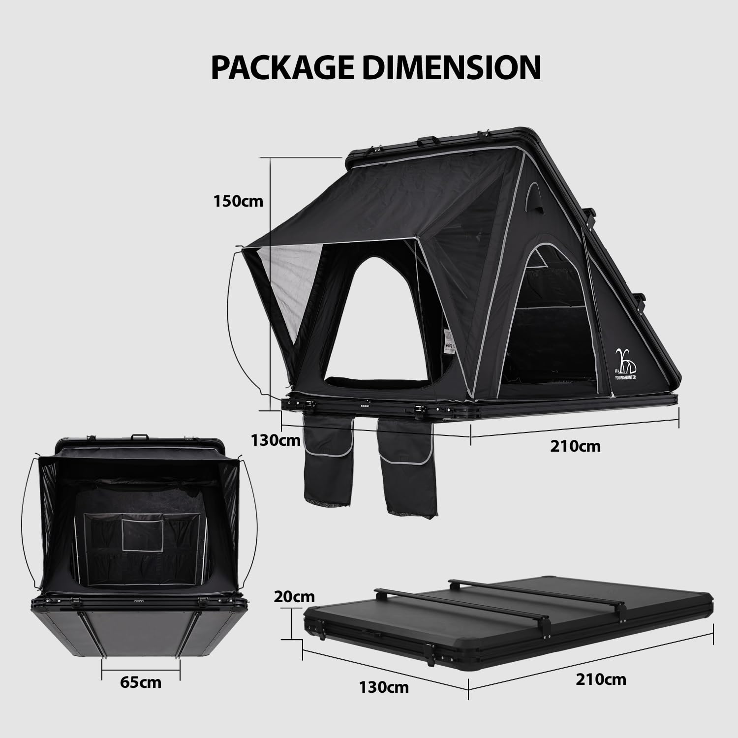 YOUNGHUNTER Triangle Roof top Tent