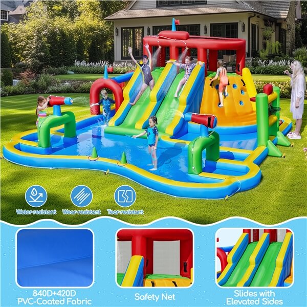 Yaheetech Large Inflatable Water Slide with Soccer Field