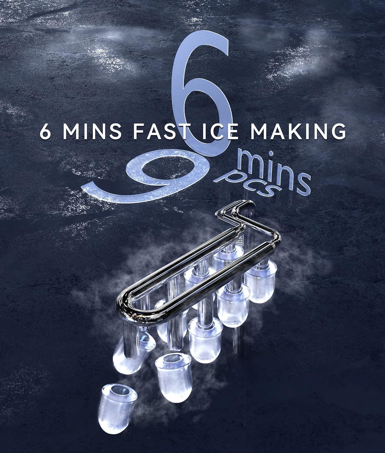 ecozy Portable Countertop Ice Maker - 9 Ice Cubes in 6 Minutes