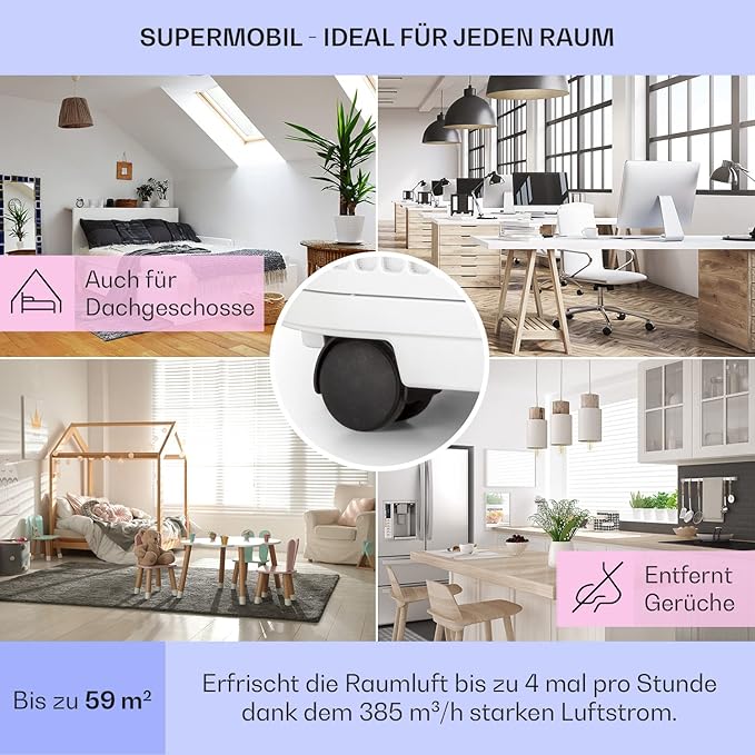 Klarstein portable air conditioner with exhaust pipe, 5-in-1 air conditioner（white）