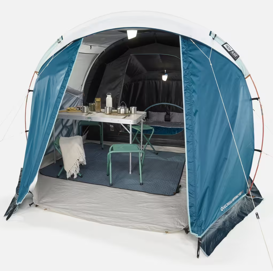 Camping Tent with Poles Arpenaz 4.1 F&B 4 Persons 1 Bedroom