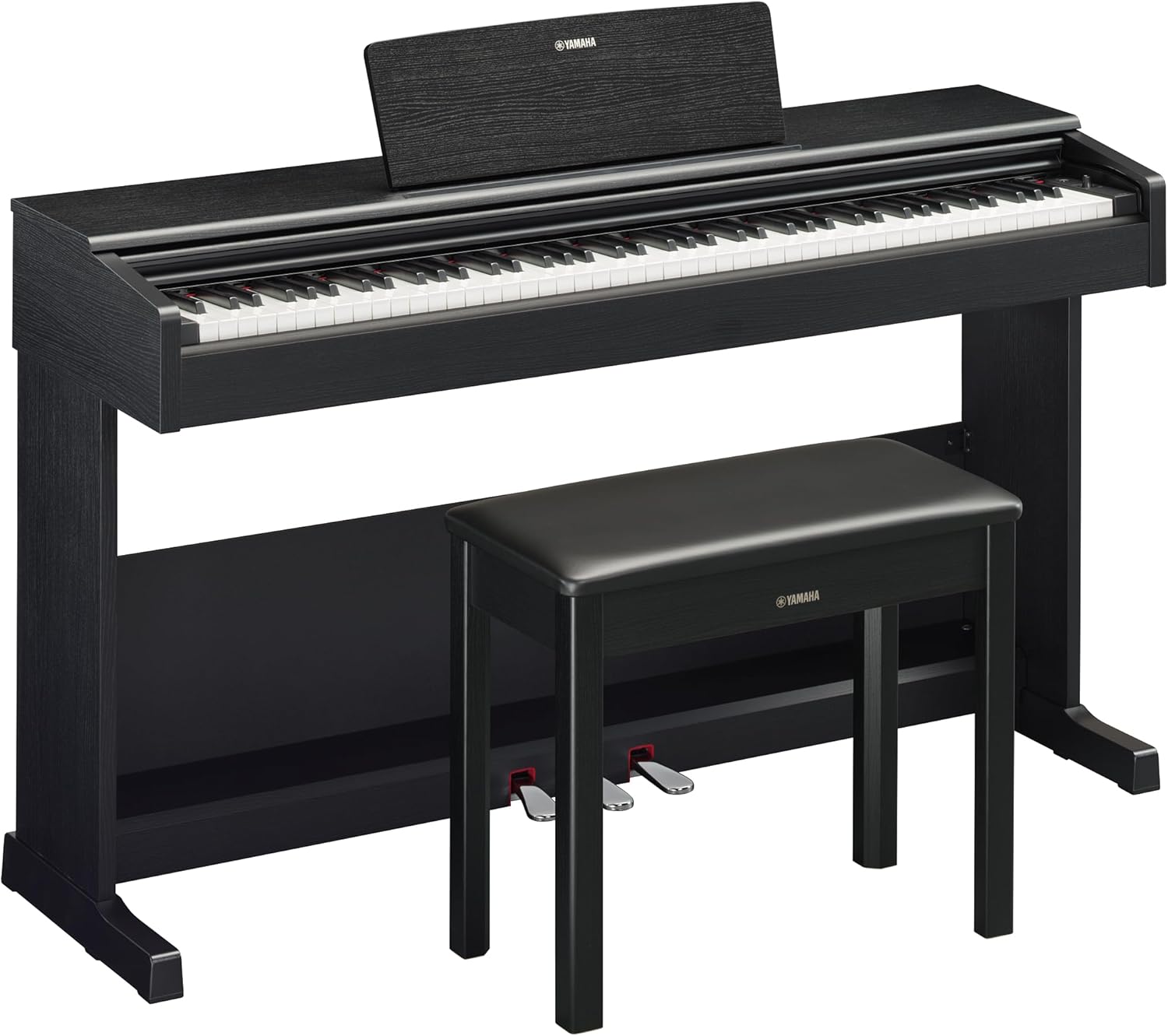 Yamaha Arius, 88-Key Weighted Action Digital Beginner and Intermediate Players, Dynamic Response, Grand Piano Sound, 3-Pedal Unit, Upright Design, Bench Included, Dark Rosewood (YDP105R)