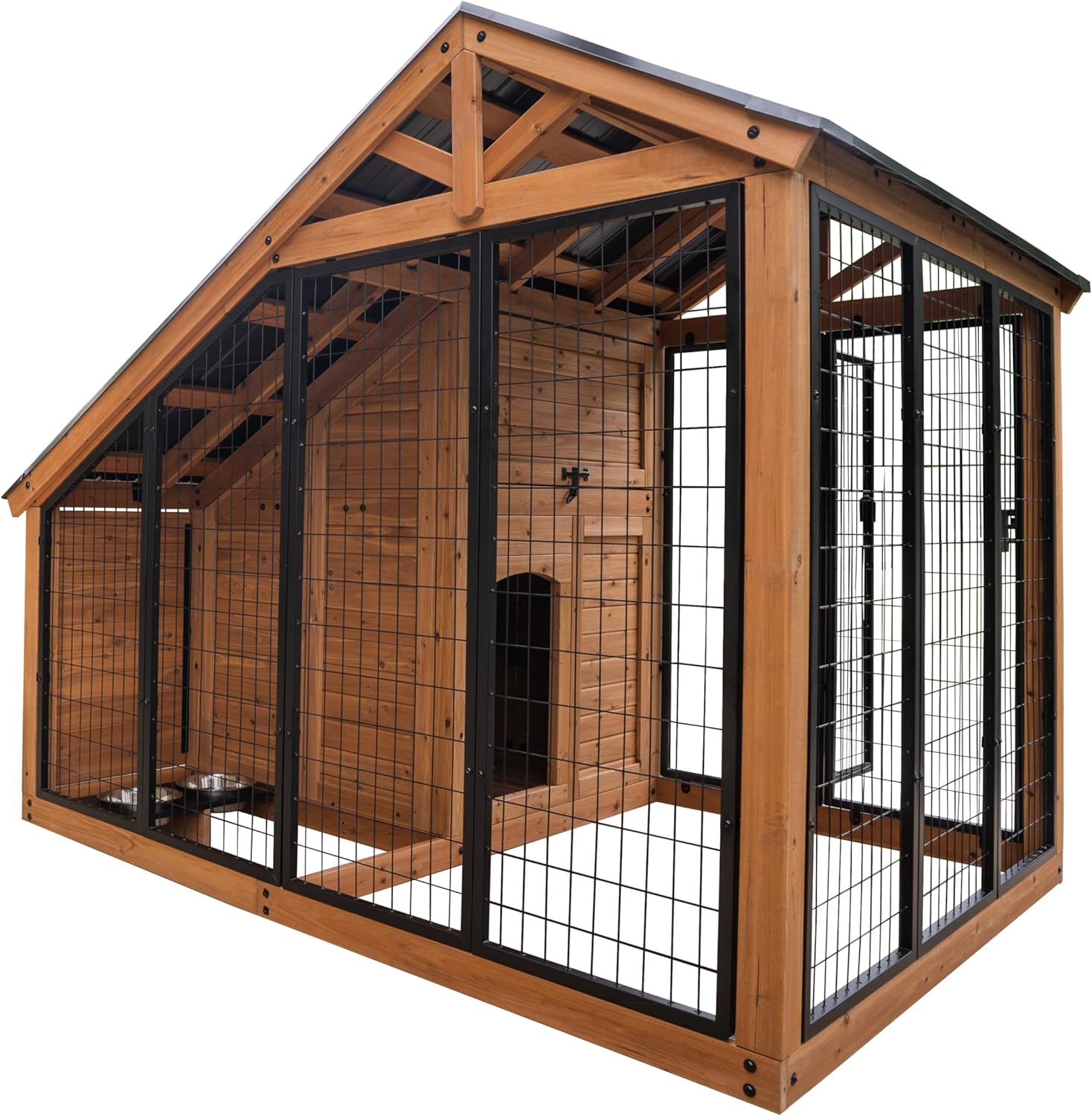 Backyard Discovery 7' x 5' Waggin' Retreat Cedar Wood Large Dog Kennel