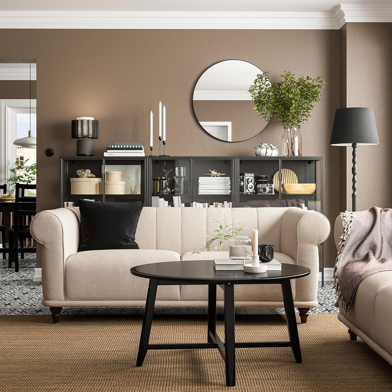 IKEA VISKAFORS 2-seat Sofa, Lejde Light Beige/Brown