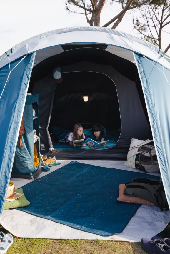 Camping Tent with Poles Arpenaz 4.1 F&B 4 Persons 1 Bedroom