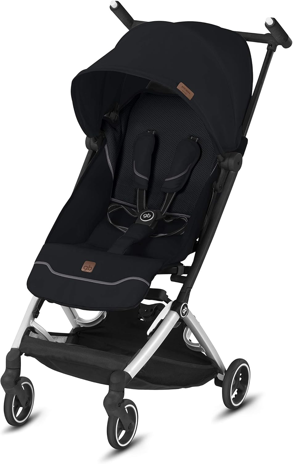 gb Pockit+ All-City Airplane Carry-on Compliant Stroller - Ultra Lightweight, 2-in-1 Travel System Ready with any Cybex Infant Car Seat, Compact Self-Standing Fold, Easy to Carry - Velvet Black