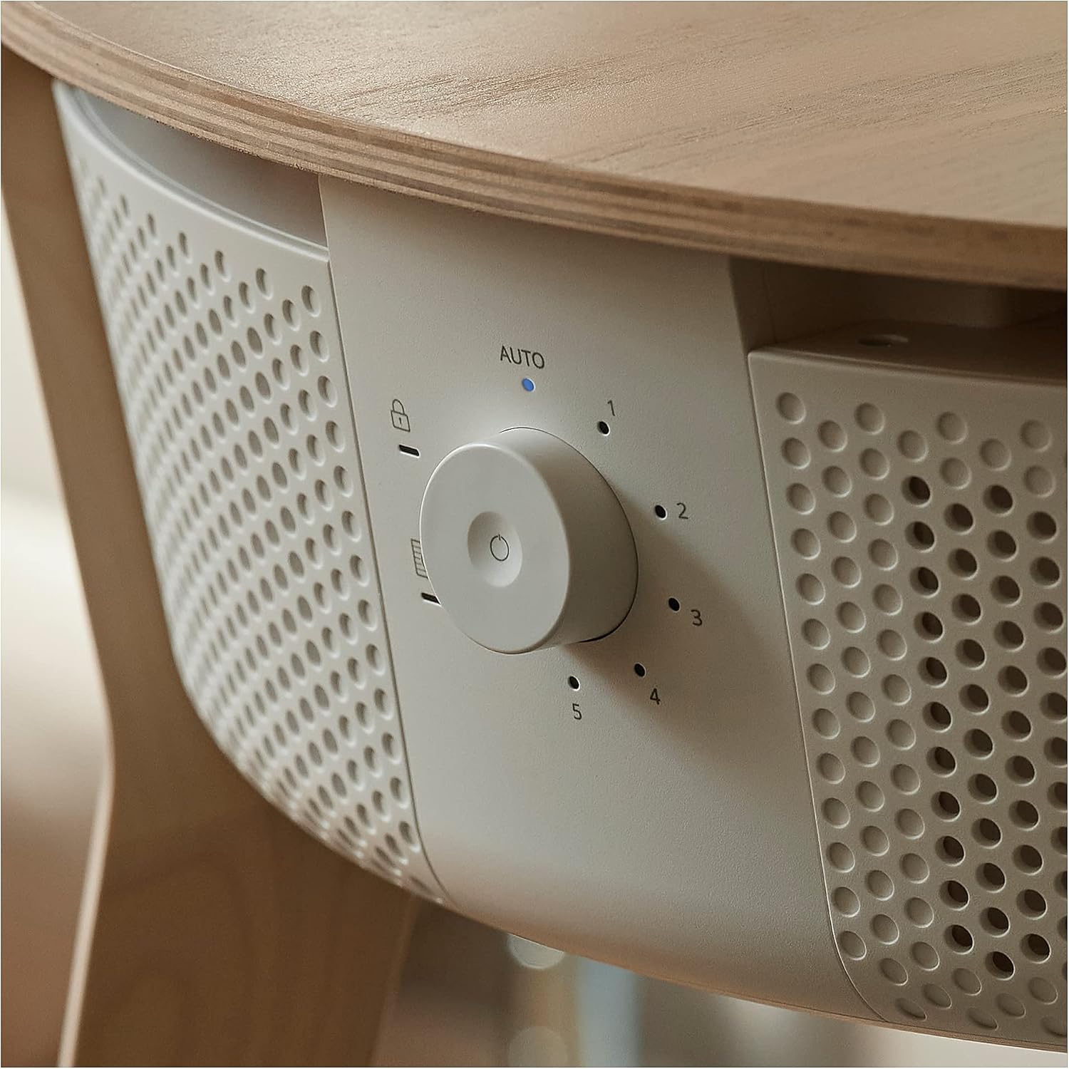 IKEA STARKVIND table with air purifier, stained oak veneer/white