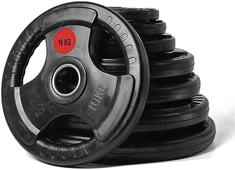 Strongway Olympic Weight Plates Discs Pair for Barbell Bar - 2 Inch (2") / 50mm Hole - Rubber Co...