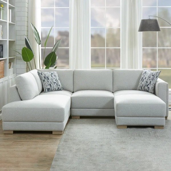 Drayden Fabric Sectional with Ottoman