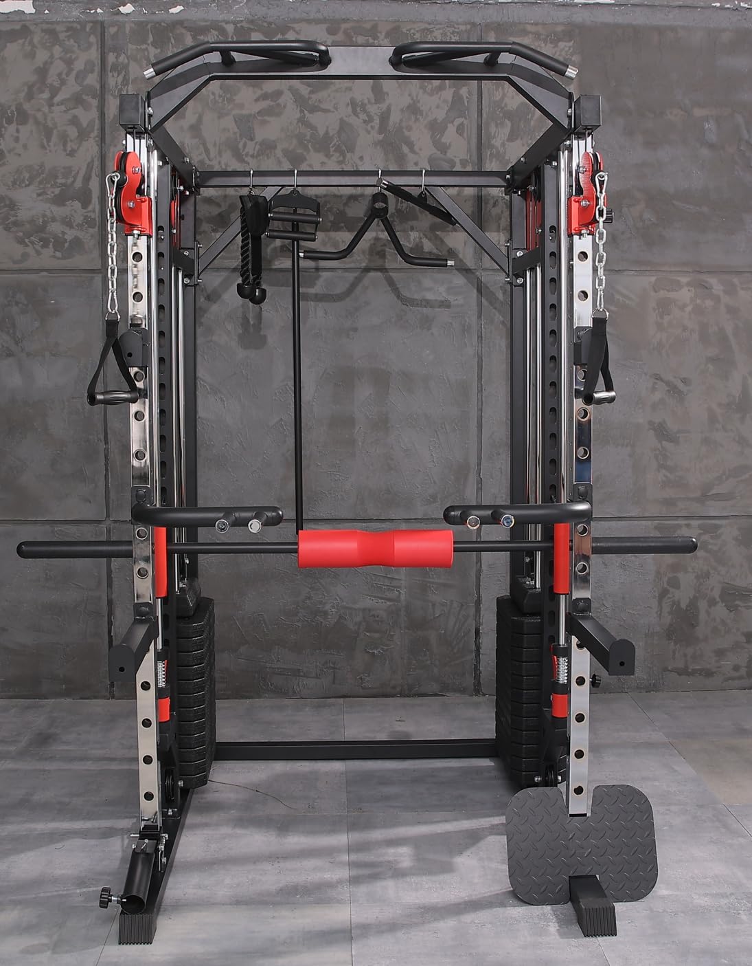 Strongway® Multi Gym Smith Machine with Weights 177KG Weight Stack Included - Multifunction Home Gym Dual Cable Pulley Dip Station Pull Up Bar Strength Training