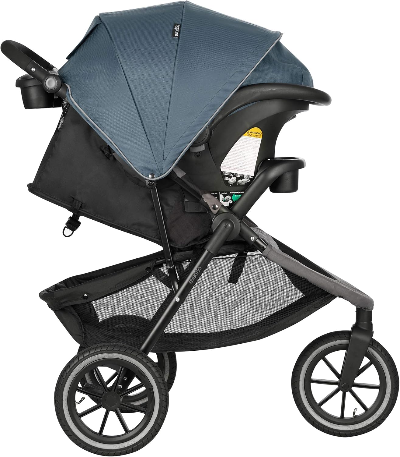 Evenflo Folio3 Stroll and Jog Travel System with LiteMax 35 Infant Car Seat (Skyline Blue)