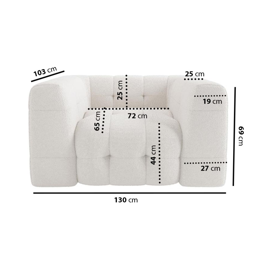 IKEA Cream Boucle 3 Seater Cloud Sofa