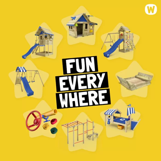 Climbing frame with wooden roof Wickey MultiFlyer