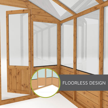 Mercia 6 x 4 Evesham Wooden Greenhouse