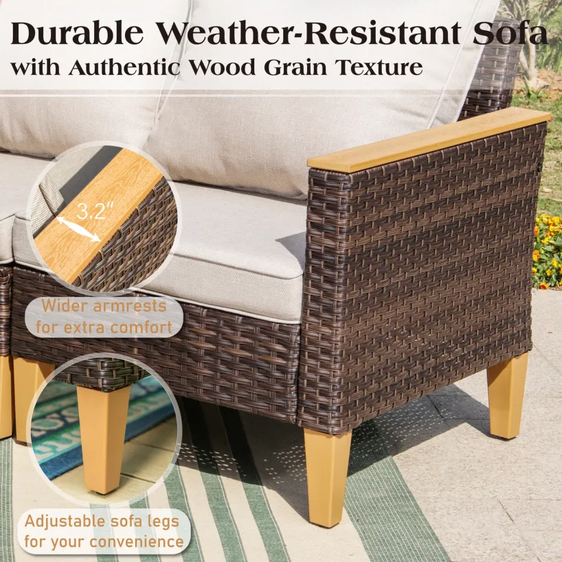 Wicker 9 - Person Garden Lounge Set with Cushions