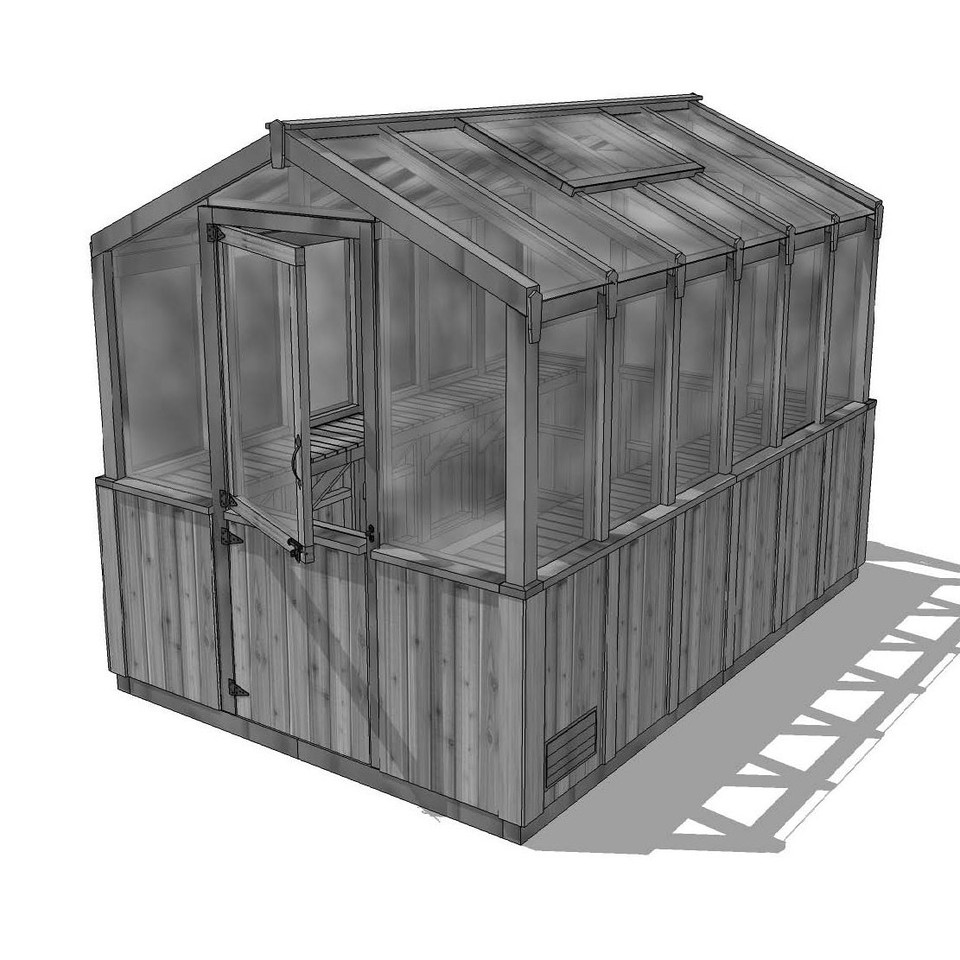 Eartheasy 8' x 12' Cedar Greenhouse