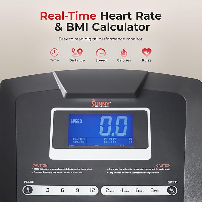 Sunny Health & Fitness Premium Foldable Treadmill