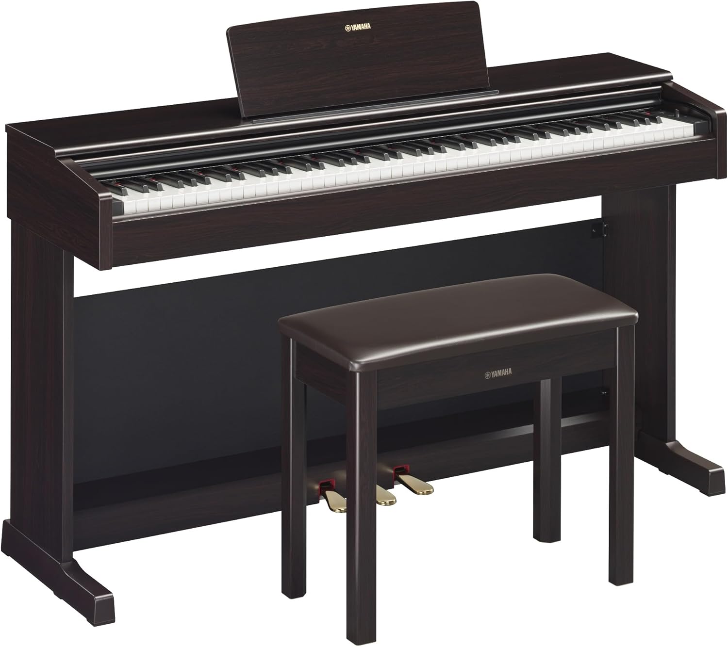 Yamaha Arius, 88-Key Weighted Action Digital Aspiring Musicians, CFX Concert Grand Piano Voice, 3-Pedal Unit, Bench Included, Classic Upright Design, Black, (YDP145B)