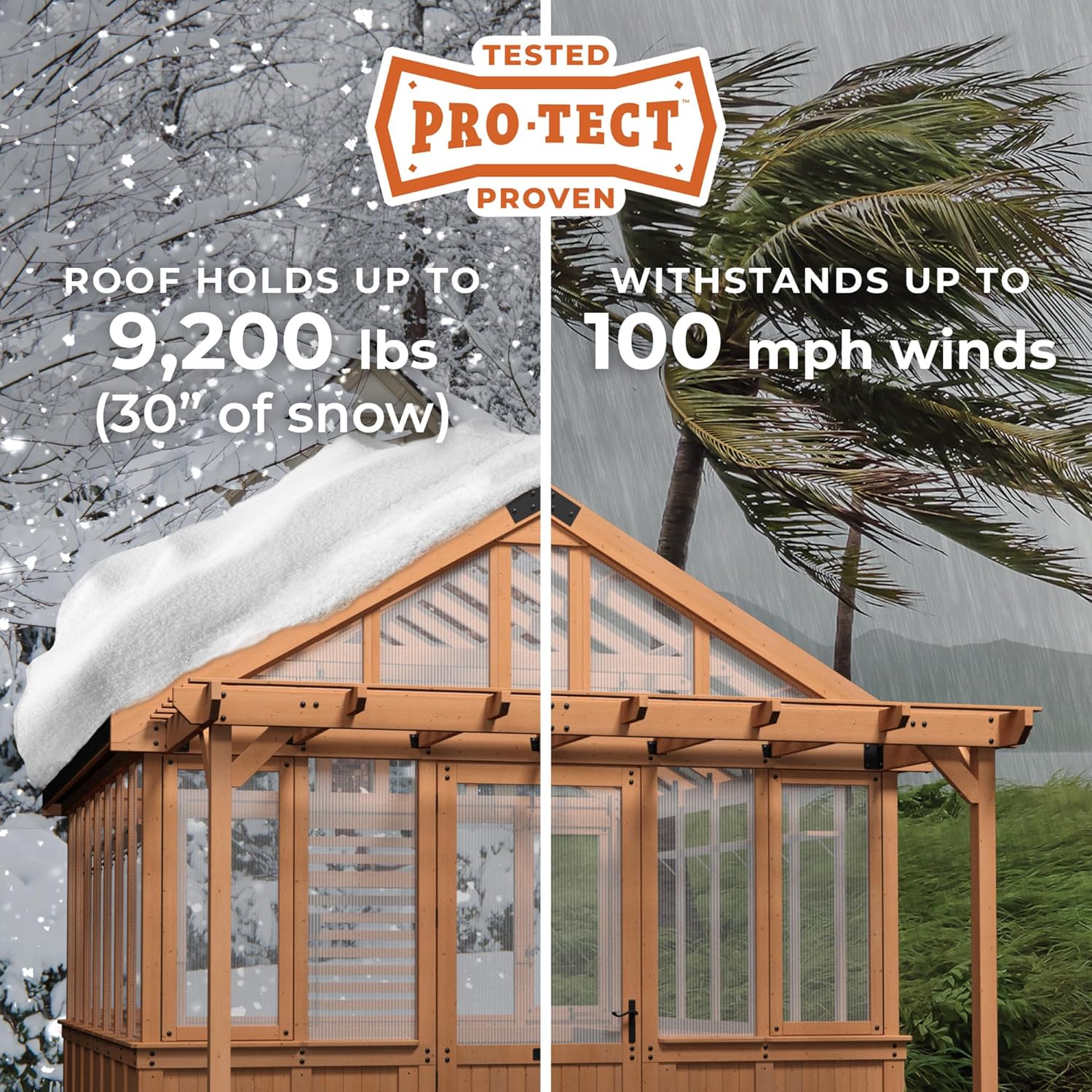 Backyard Discovery Bellerose XL 13' x 11' Cedar Wood and Polycarbonate Walk-in Greenhouse Kit