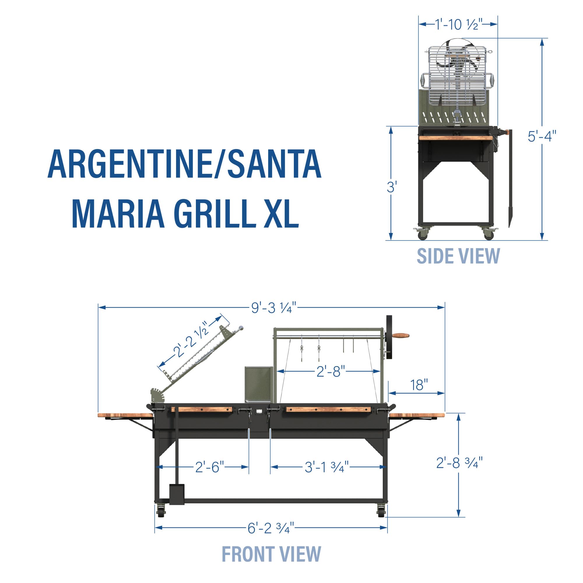 Backyard Discovery Argentine Santa Maria XL Wood Fire & Charcoal Steel BBQ Grill