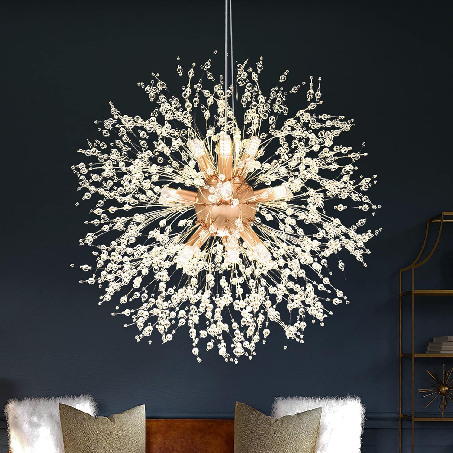 Modern Crystal Chandeliers Firework, Crystal Light Fixture, Dandelion Chandelier (16-Light)