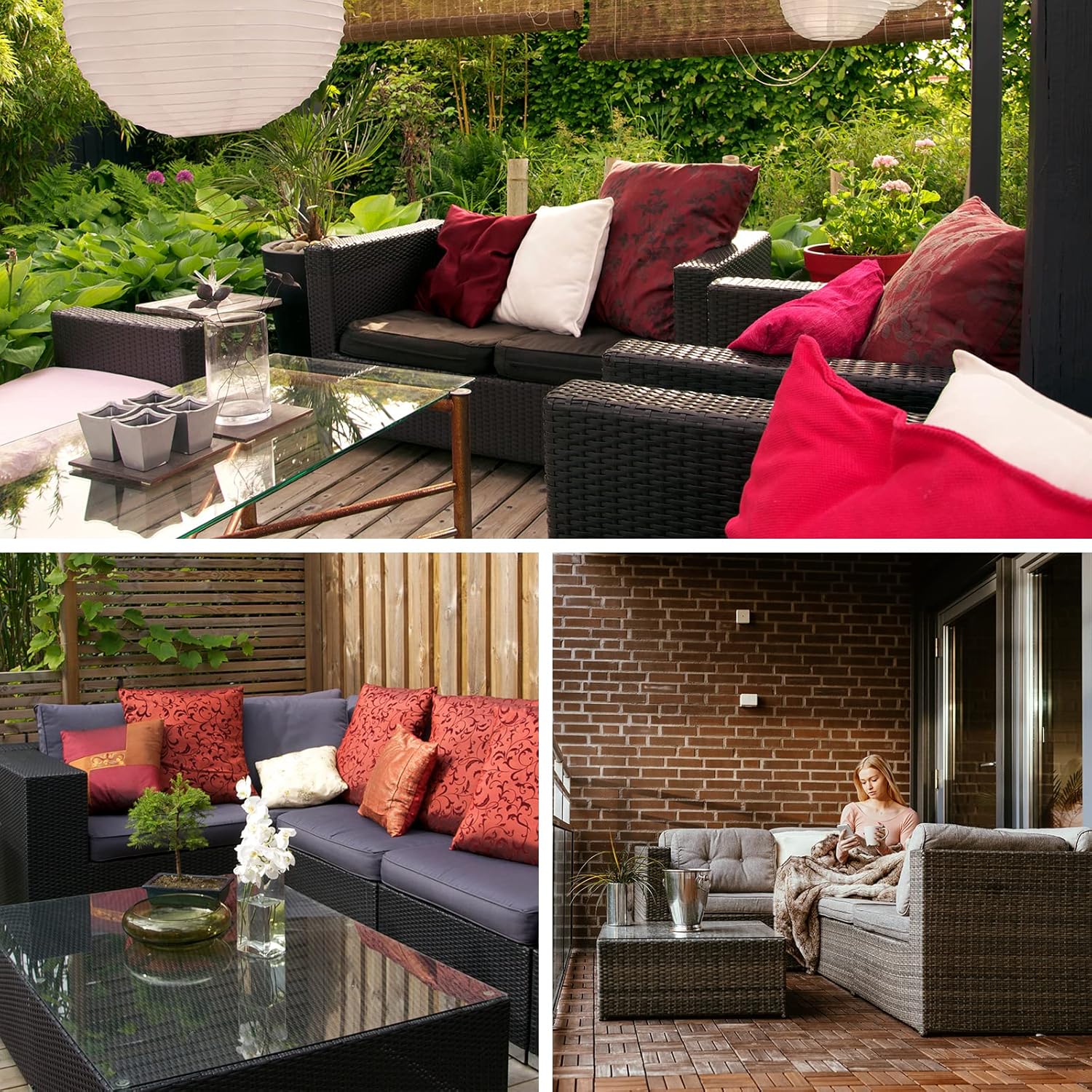 Montafox 12-piece polyrattan lounge garden furniture