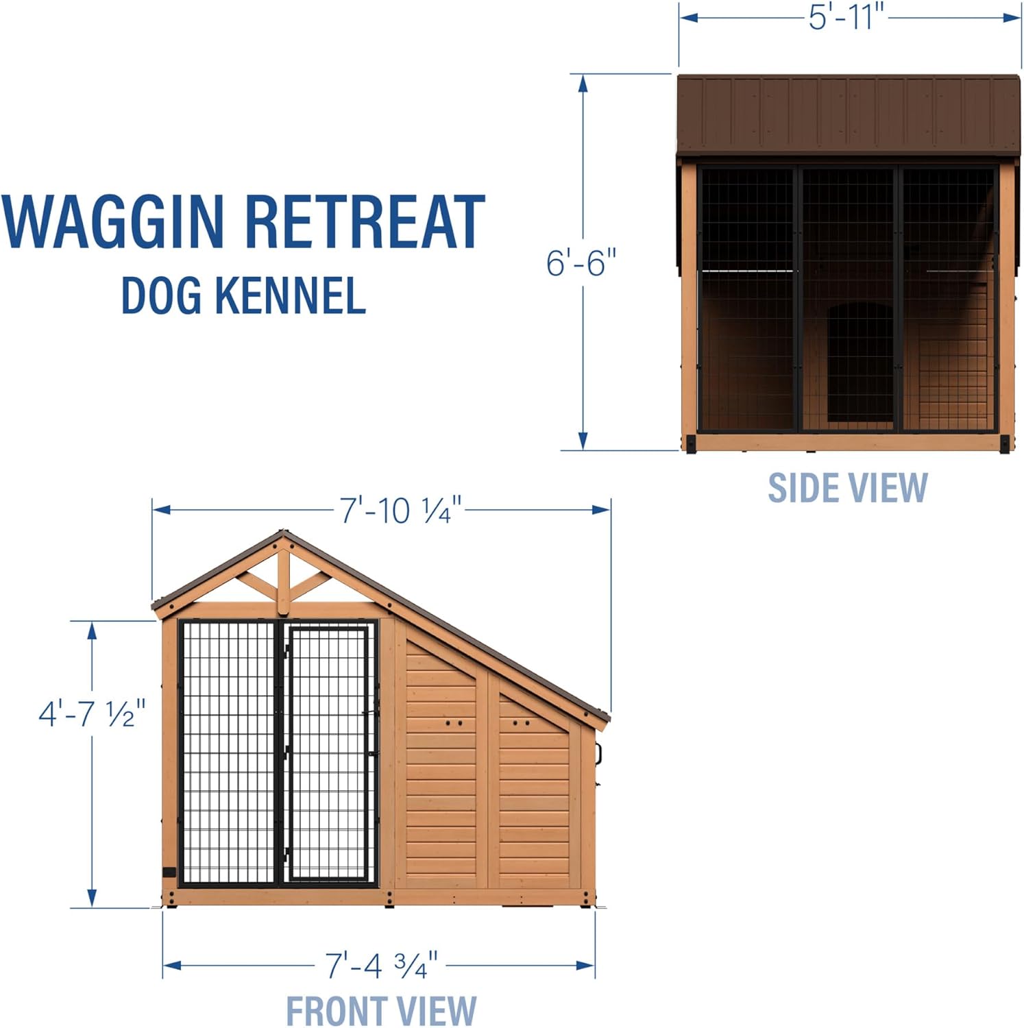 Backyard Discovery 7' x 5' Waggin' Retreat Cedar Wood Large Dog Kennel