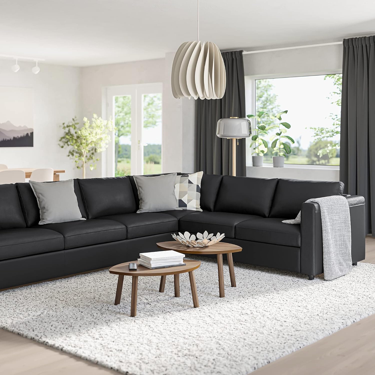IKEA VIMLE Corner Sofa, 5-seat, Grann/Bomstad Black