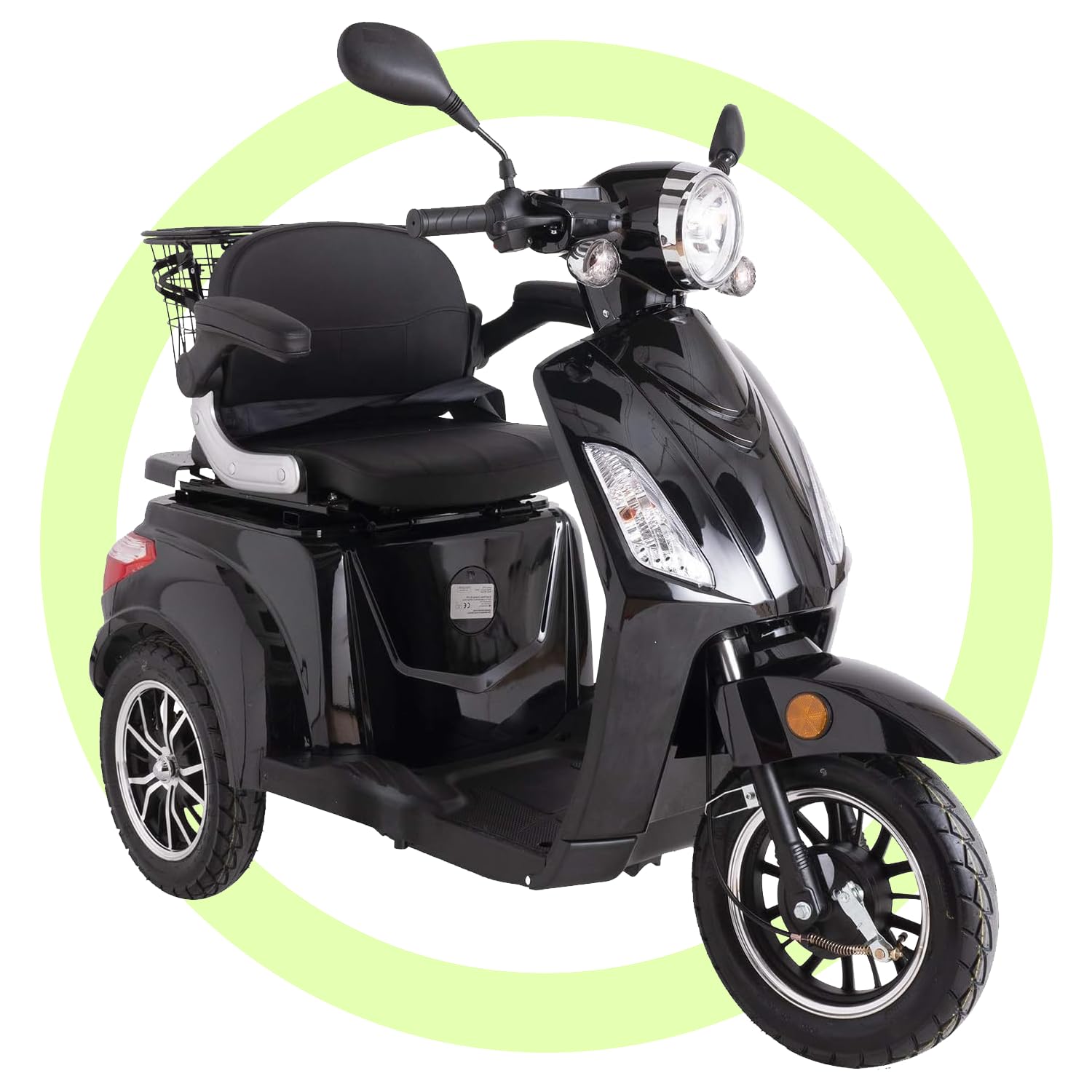 Black ZT500 Electric Mobility Scooter 3 Wheeled