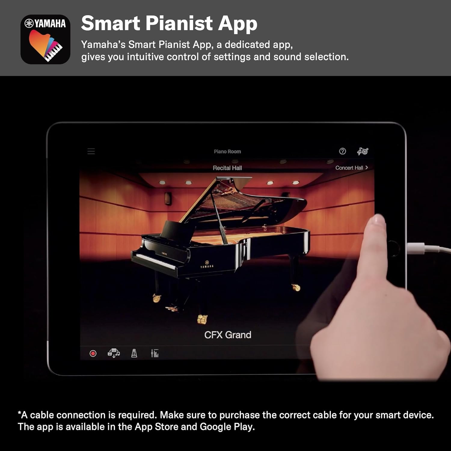 Yamaha Arius, Console Digital Weighted 88-Key Graded Hammer 3 Action, CFX Concert Grand Piano Sound, Includes Bench, Dark Rosewood (YDP165R)