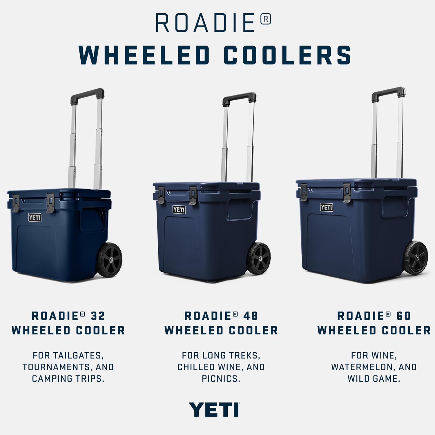 YETI Roadie 32 Wheeled Cooler  Roll to tailgates, tournaments, and camping trips.