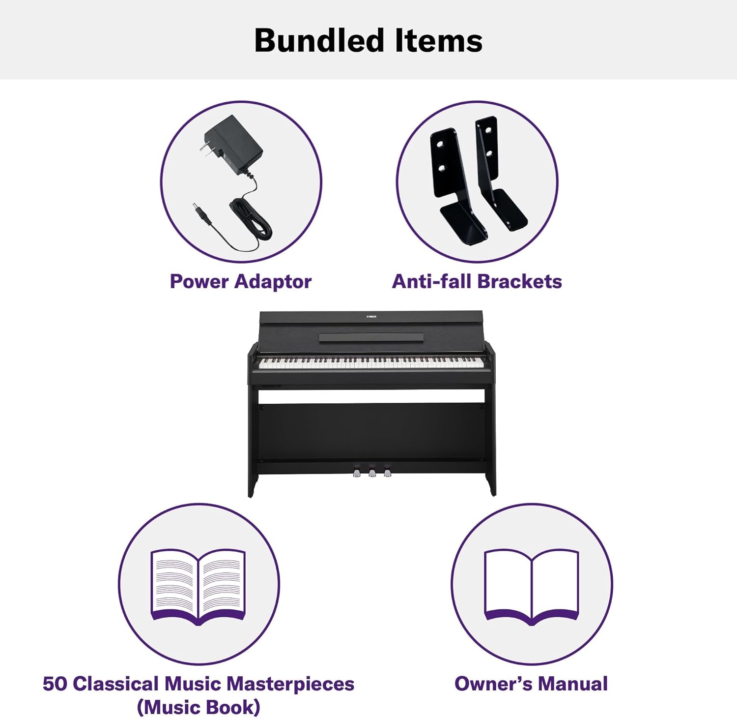 Yamaha YDP-S35 Arius Series Slim Digital Console Piano, Black