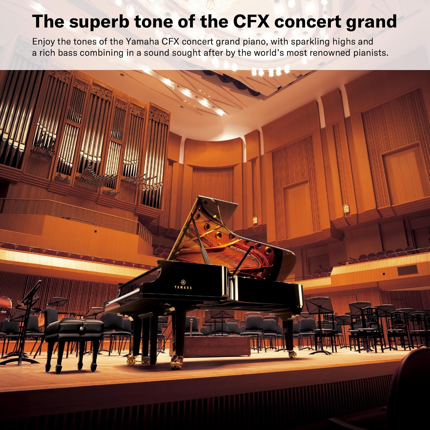 Yamaha Arius, Console Digital Weighted 88-Key Graded Hammer 3 Action, CFX Concert Grand Piano Sound, Includes Bench, Dark Rosewood (YDP165R)