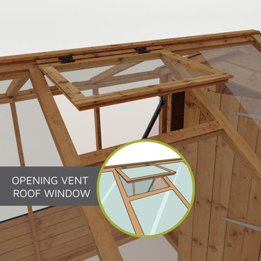 Mercia 8 x 4 Evesham Lean-to Pent Wooden Greenhouse