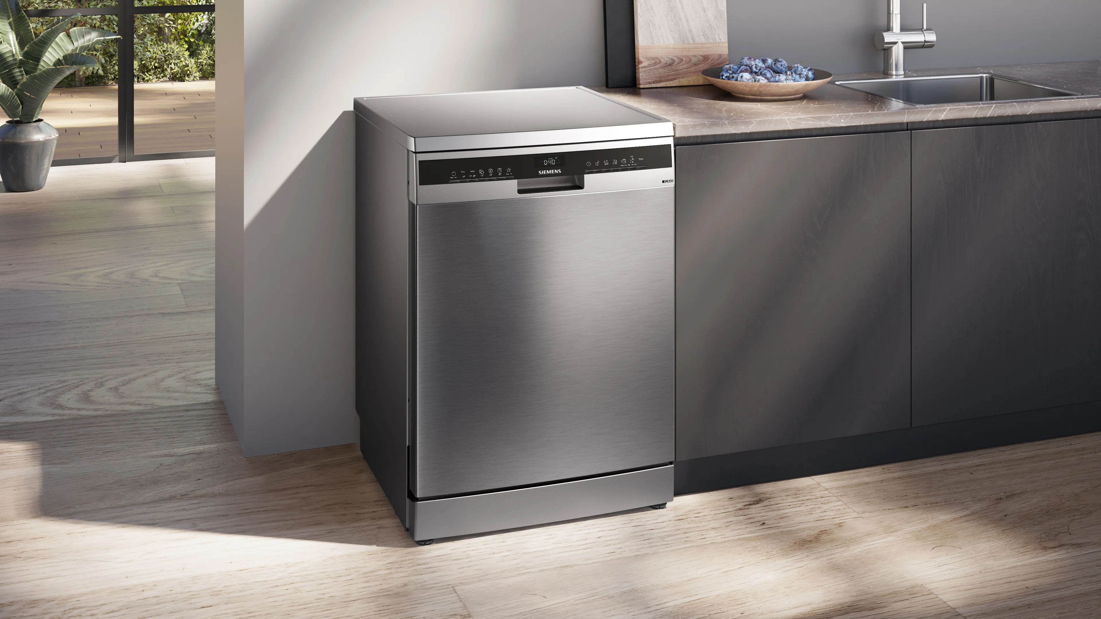 SIEMENS SN23EI03ME iQ300 Free-standing dishwasher 60 cm Brushed steel anti-fingerprint