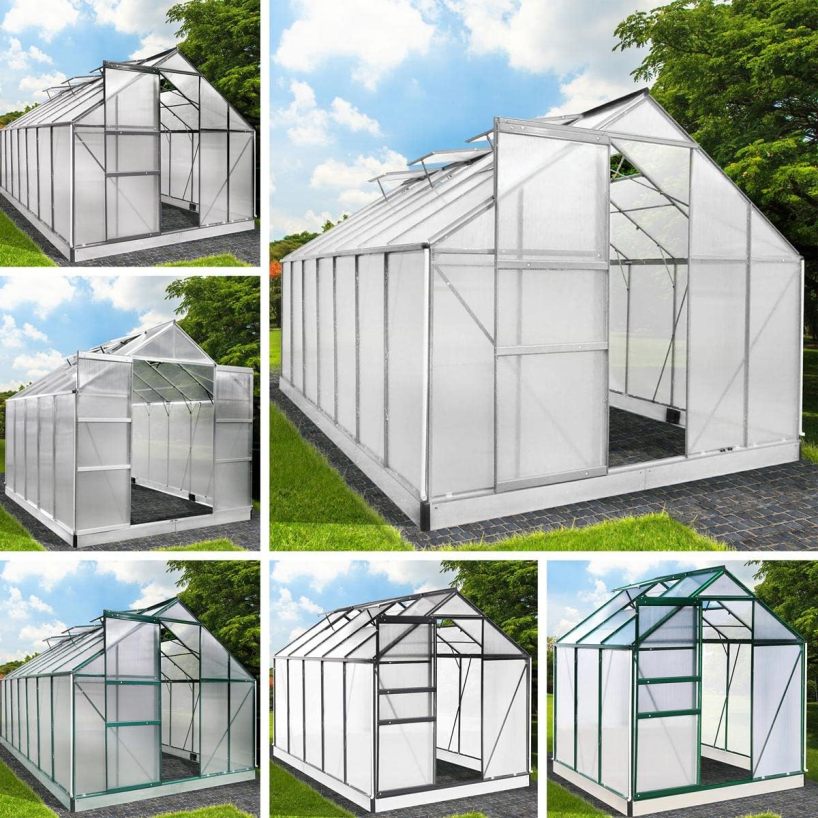 BRAST Aluminium Greenhouse with Base, 250 x 190 x 195 cm, TÜV Tested, 6 mm Hollow Chamber Panels Rustproof, Weatherproof, Temperature-Resistant