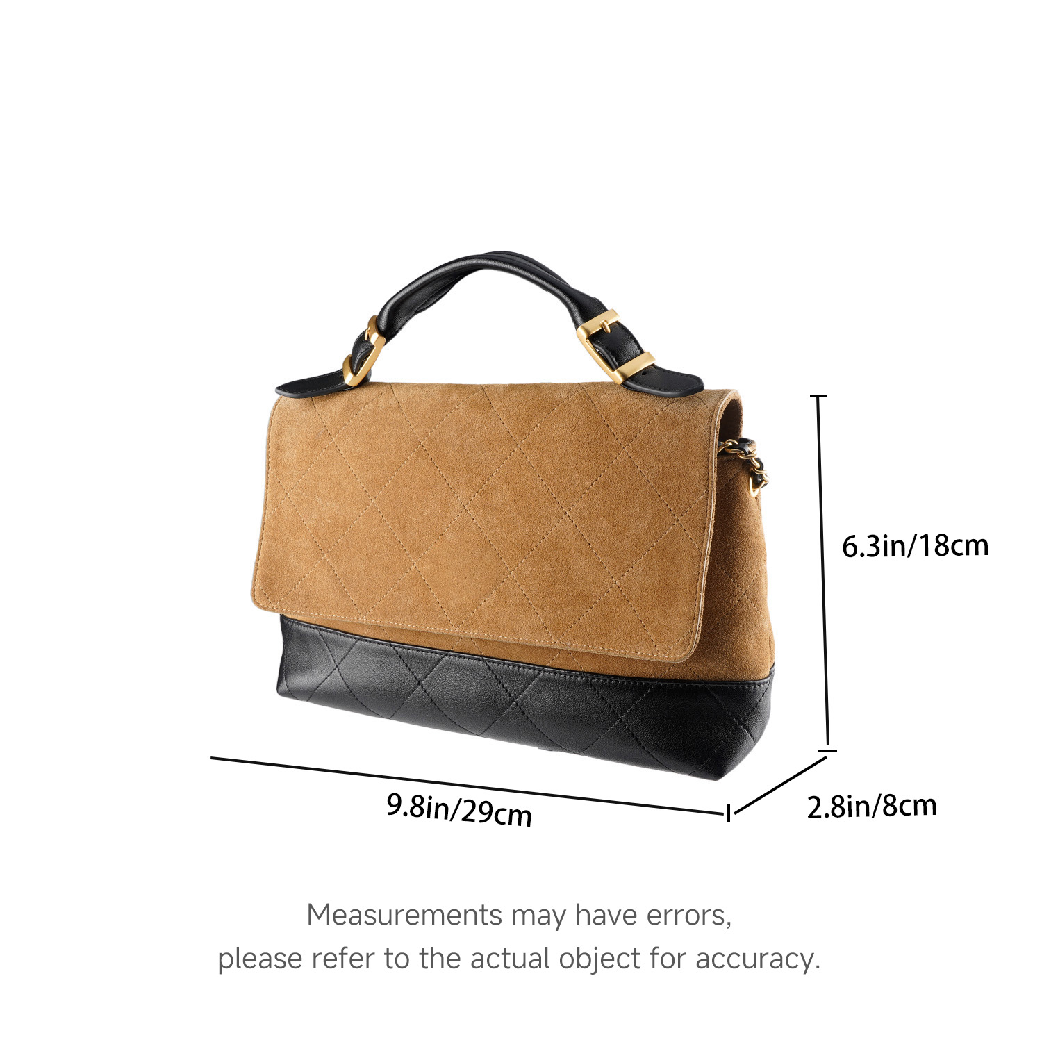 Crossbody bag, shoulder bag, handbag. Made with a combination of suede and lambskin leather.