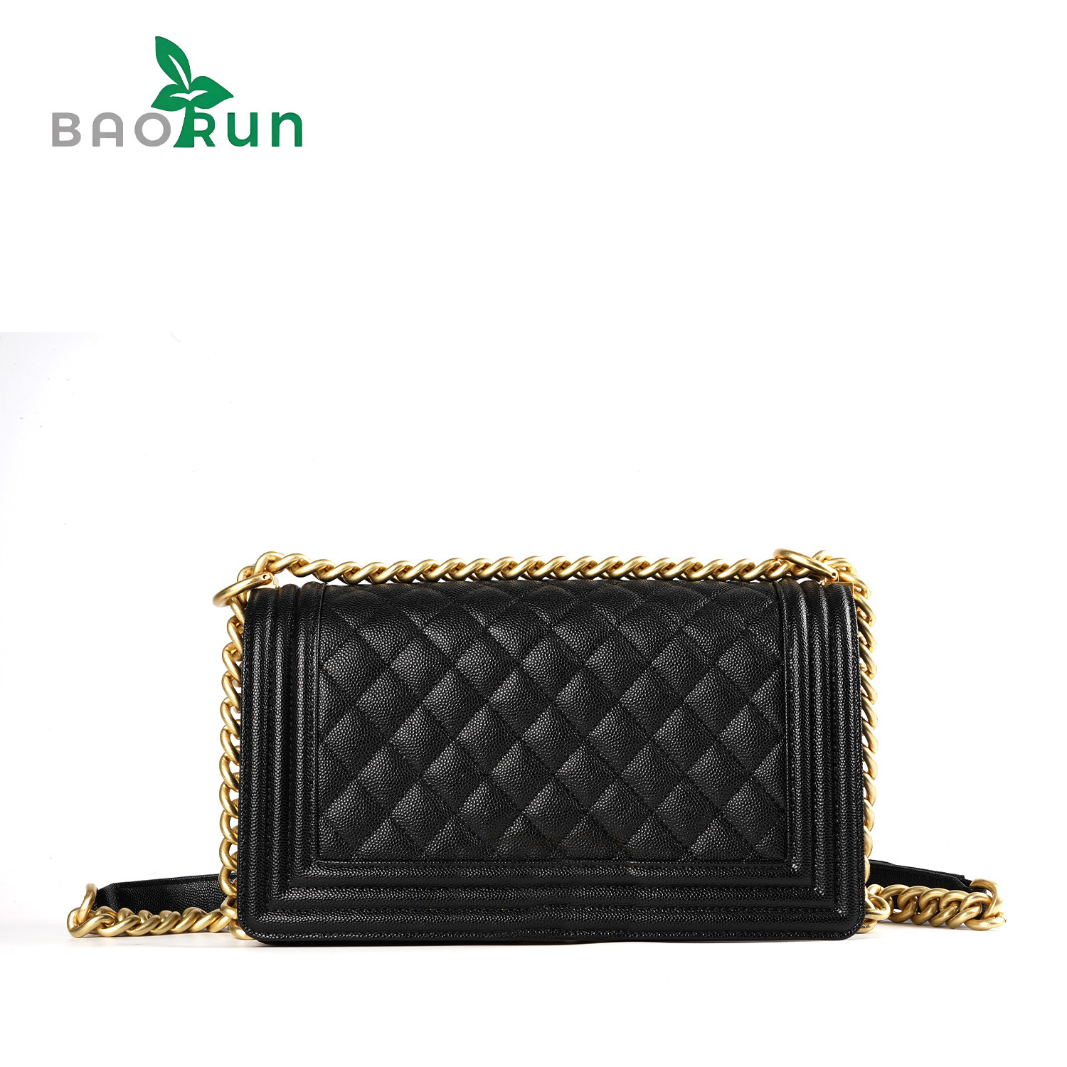 Elegant Craftsmanship · Italian Three Sheep Caviar Leather Shoulder Bag for Women