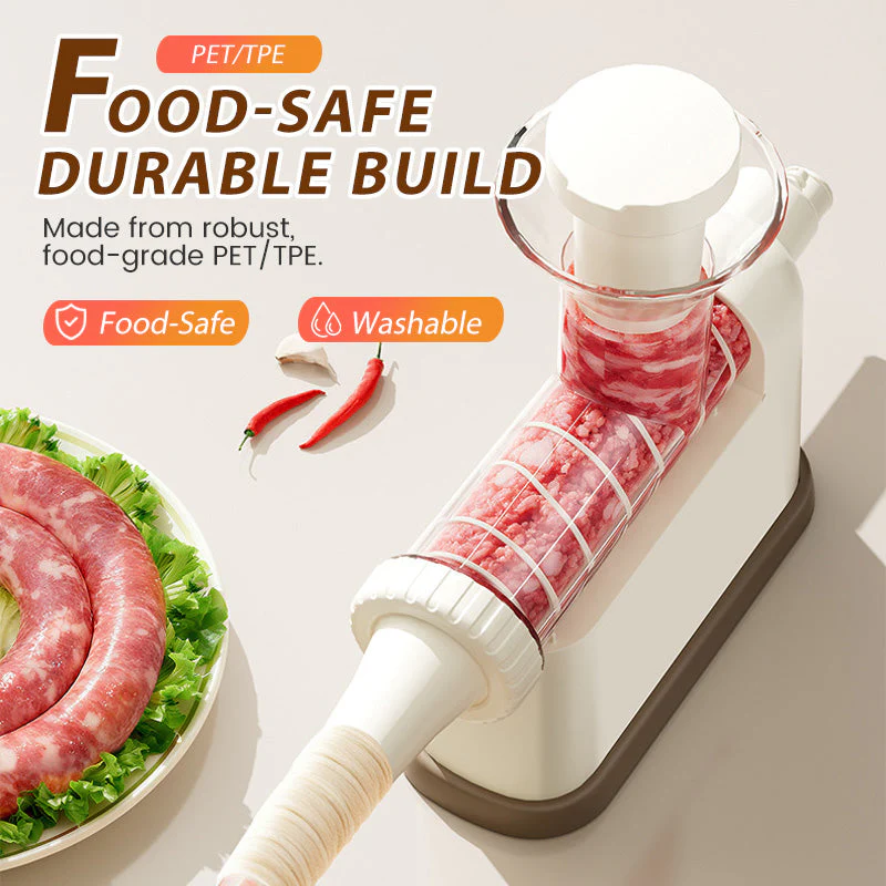 ⏳Time-Limited Special⏰Manual Sausage Stuffer Machine with 3 Nozzles