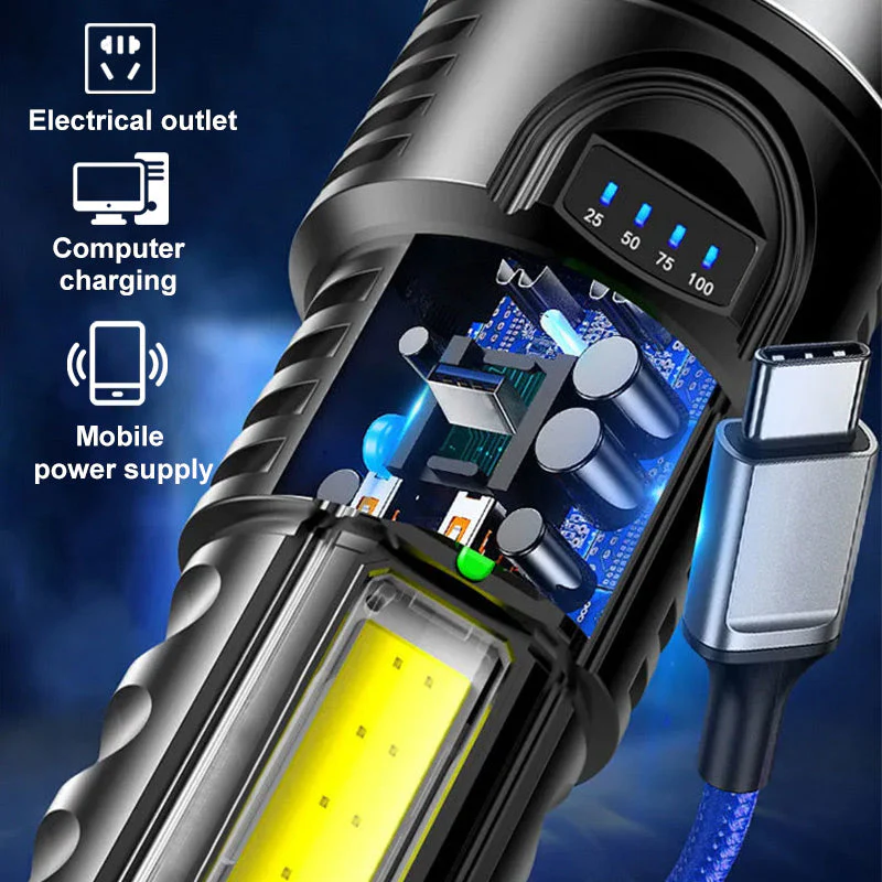 Outdoor Ultra-Bright Long-Range LED Flashlight