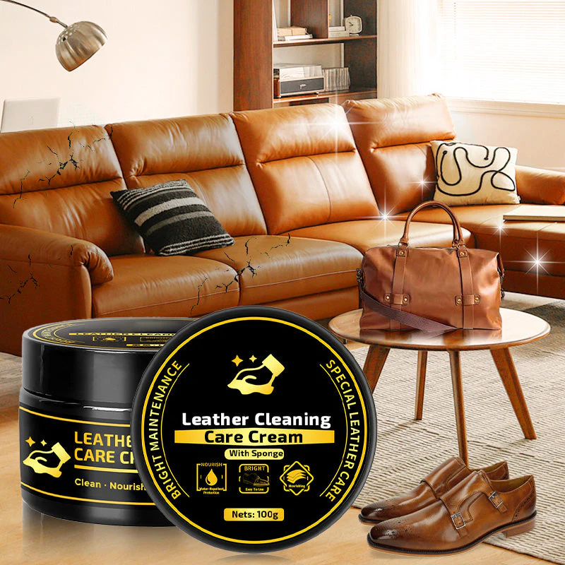 Leather Care & Cleaning Cream with Sponge