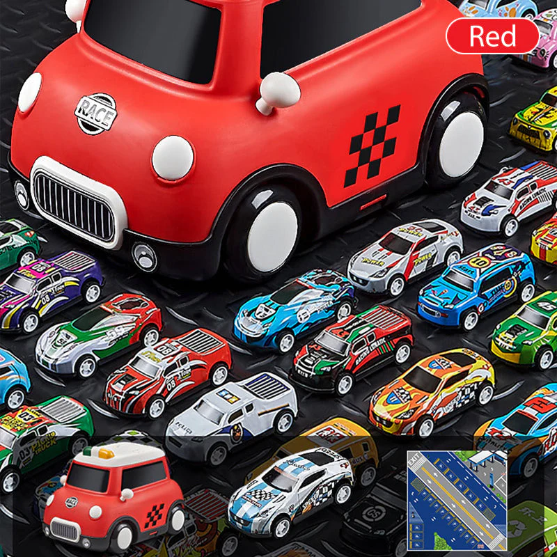 30pcs Simulation Alloy Car Toys Set with Maps